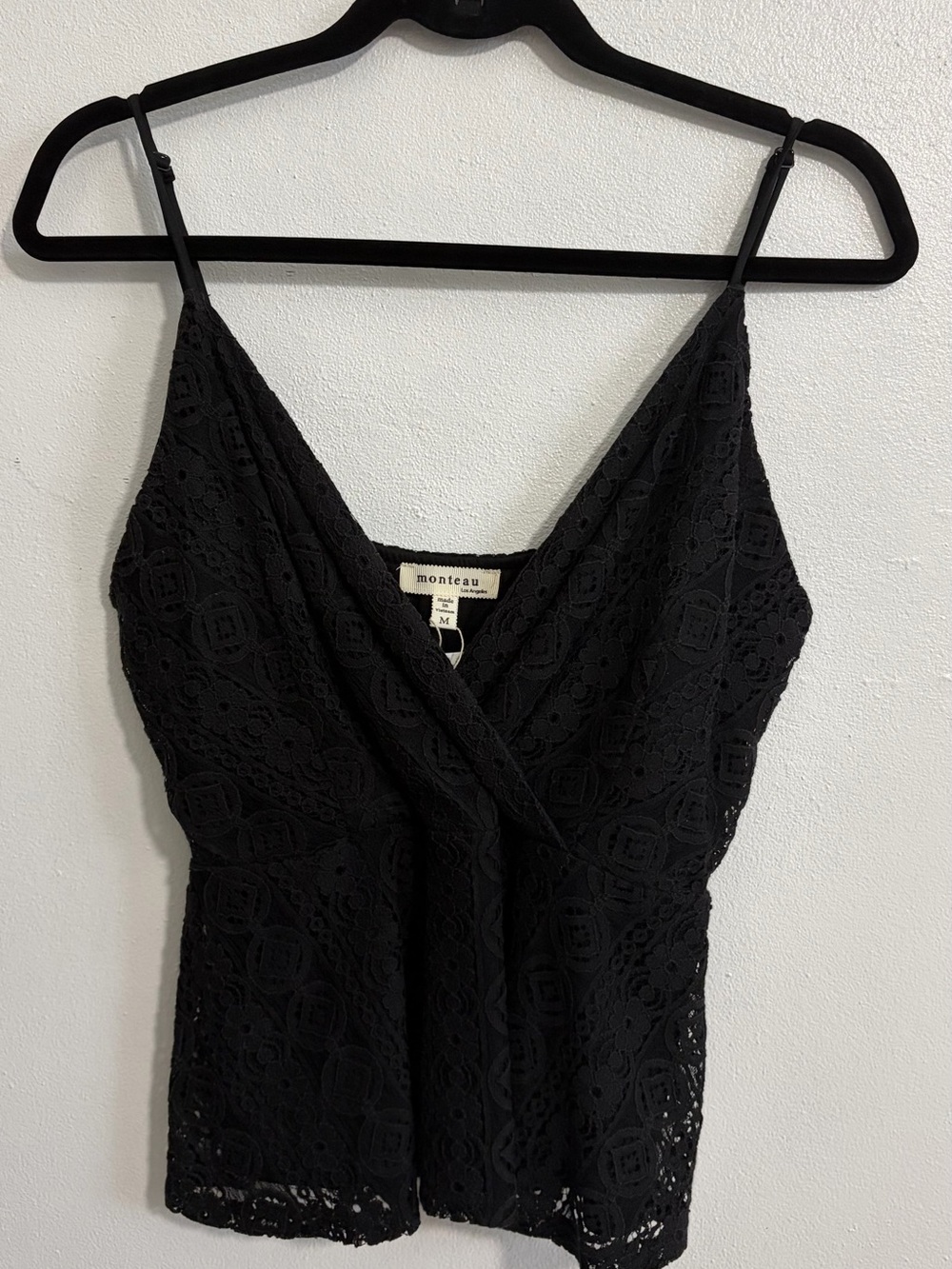 Monteau Black Lace Top
